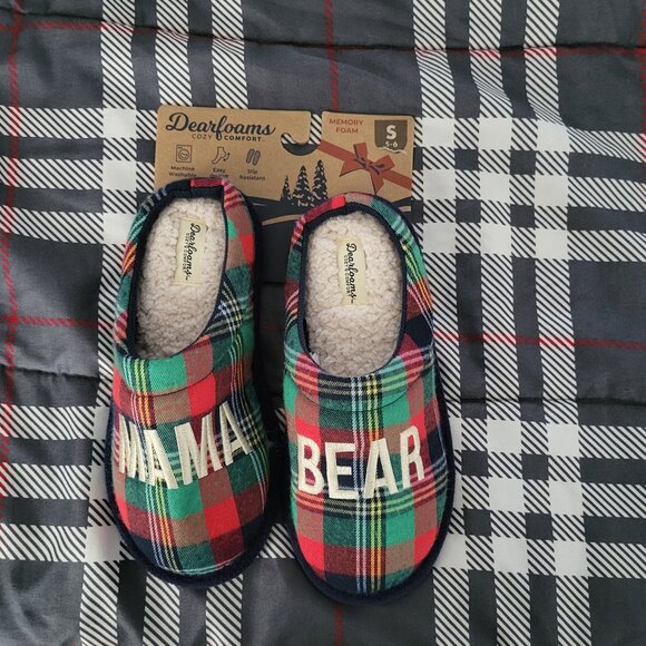 Dearfoams Cozy Comfort Mama Bear Slippers - Picture 1 of 4
